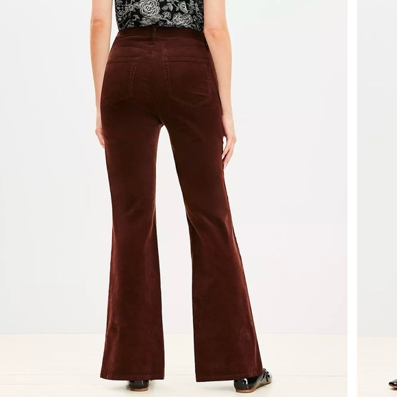 Loft The Slim Fit High Rise Curvy Brown Corduroy Pants Size 34/18 Work Casua - Picture 2 of 12